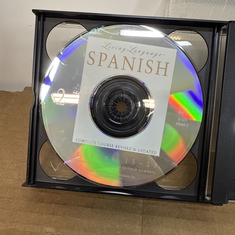 (1993 Crown Publishers) Living Language Spanish Lessons 1-40 (Three CDs) gallery