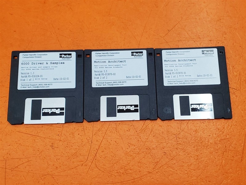 ⭐️⭐️⭐️⭐️⭐️Parker Motion Architect & 6000 Driver & Samples Floppy Disk Set *READ*