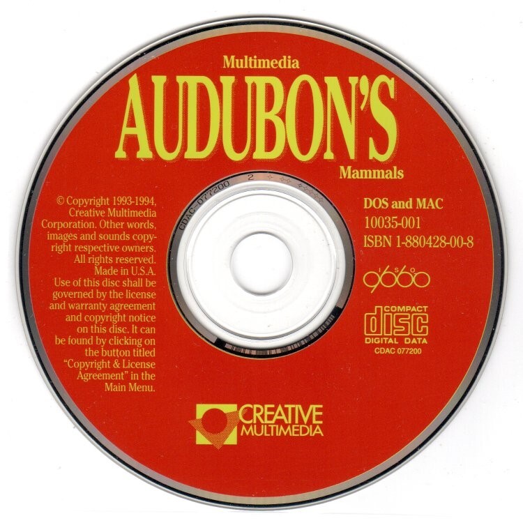 Multimedia Audubon’s Mammals (PC/MAC-CD, 1994) – NEW CD in SLEEVE