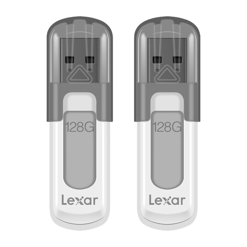 Lexar 128GB 2-Pack JumpDrive V100 USB 3.2 Gen 1 Flash Drive for Storage Expan...