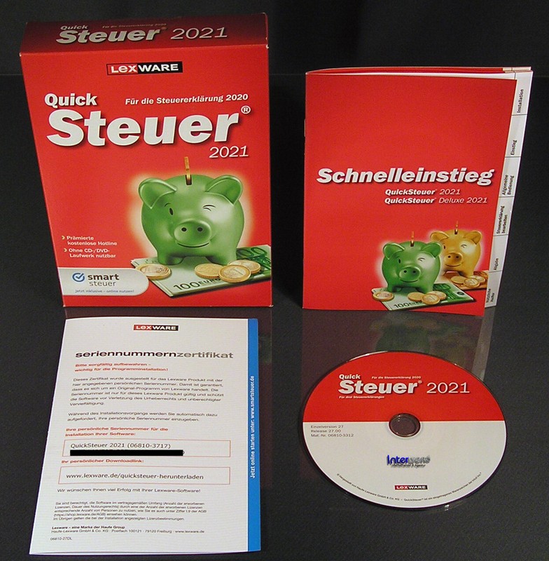 Lexware QuickSteuer 2021 Vollversion Box, CD, Handbuch (PDF) Steuerjahr 2020 NEU gallery