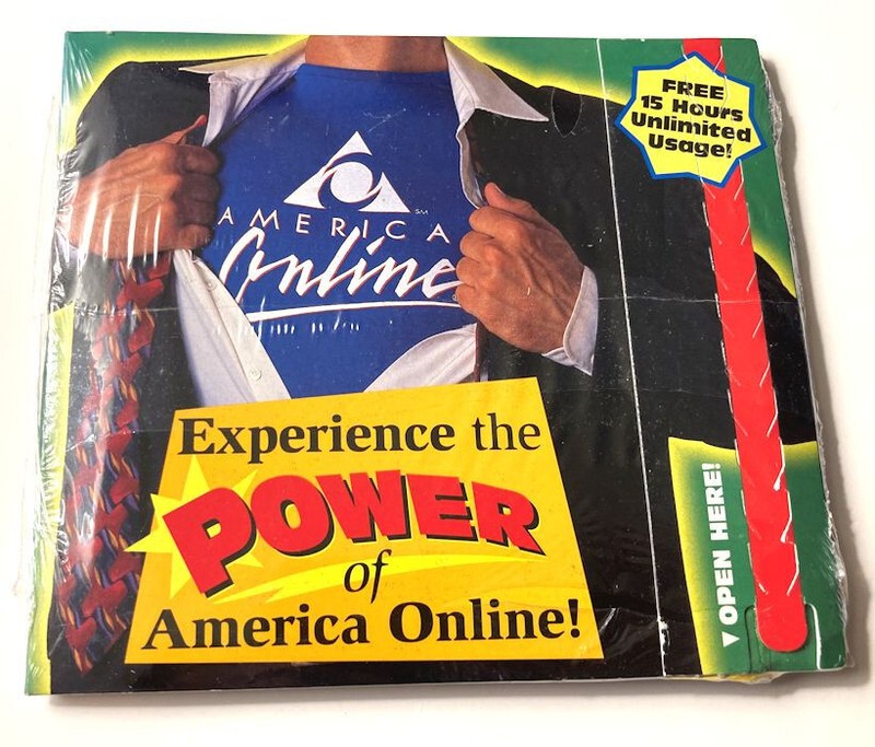 America Online AOL Mail Power 15 Free Hours Vintage 1990s Software Sealed New