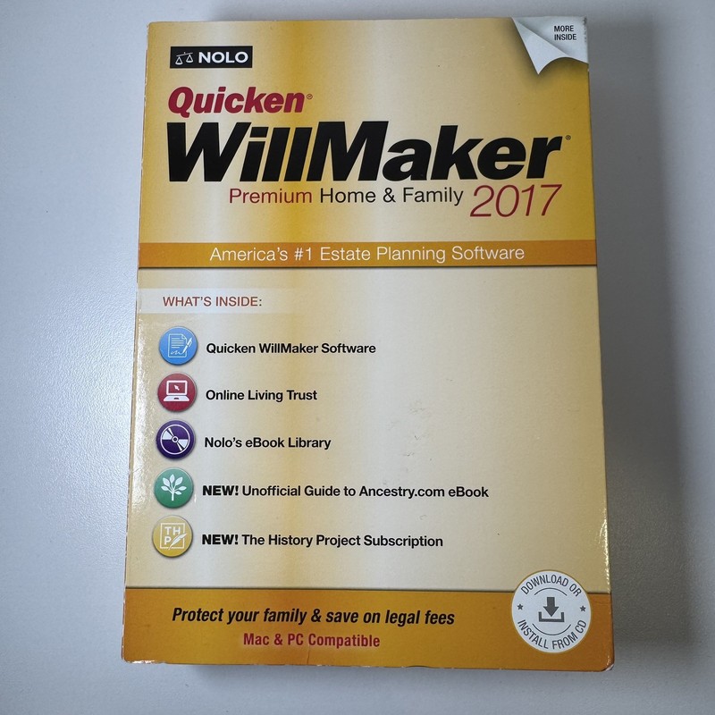 Quicken WillMaker Plus 2017 Premium Home & Family | Sealed PC/Mac Software — NEW