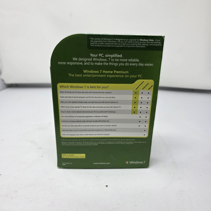 Microsoft Windows 7 Home Premium Upgrade retail package gallery