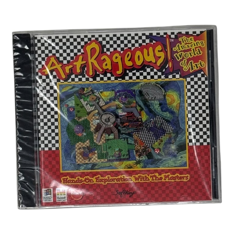 SoftKey ArtRageous! The Amazing World of Art 1995 PC Windows/Mac Compatible New
