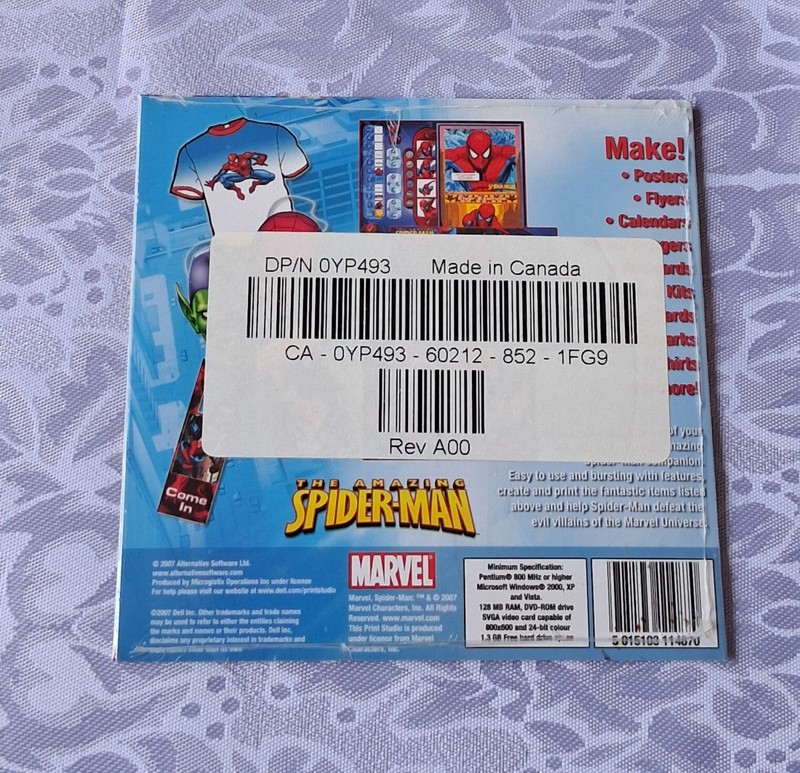 Amazing Spider-Man Print Studio DELL 2007 Sealed PC DVD ROM, Spider Man Marvel gallery