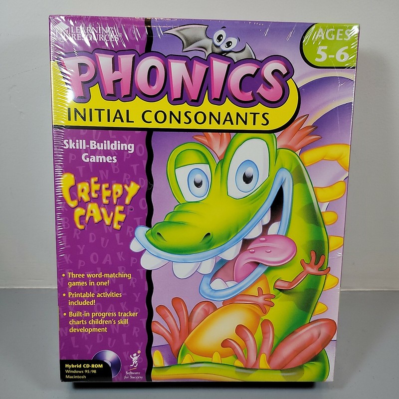 Learning Resources Phonics CD Rom NOS Creepy Cave windows 95/98 Macintosh