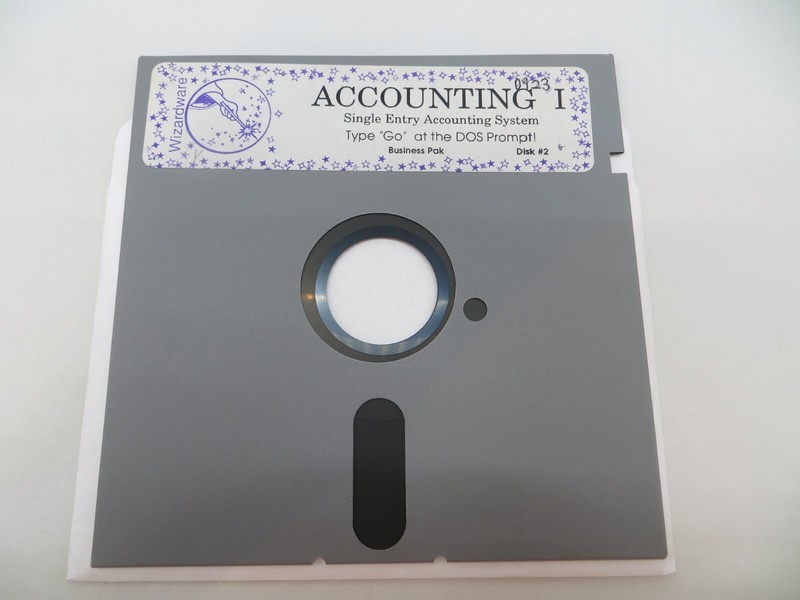 5.25" Floppy Disk ACCOUNTING I Vintage Computer Program Disc #2 Wizardware