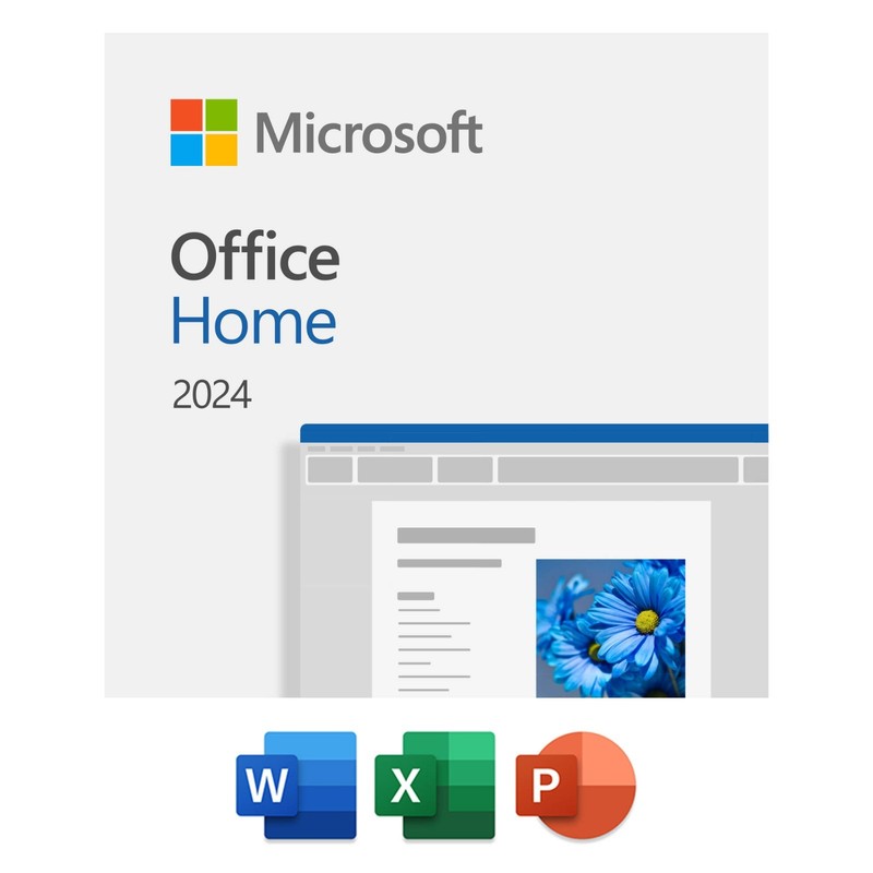 Microsoft Office Home 2024 1-User Physical Product Key Card for Windows & Mac