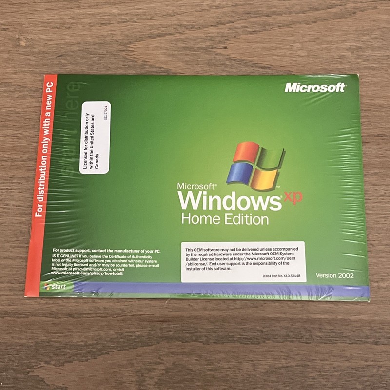 Windows XP Home Edition Version 2002 “For Distribution With New PC”