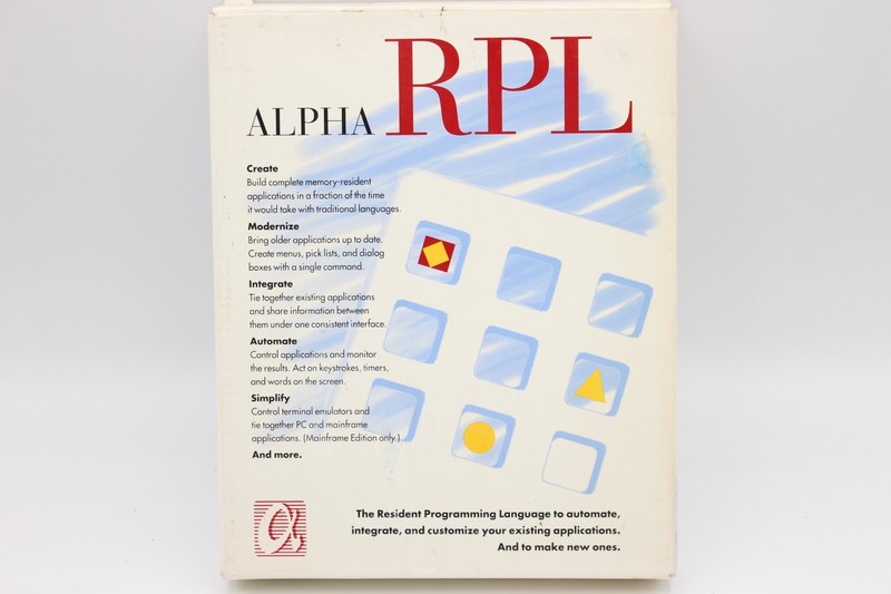 Alpha RPL Resident Programming Language Software IBM PC DOS Rare RETAIL BOX gallery