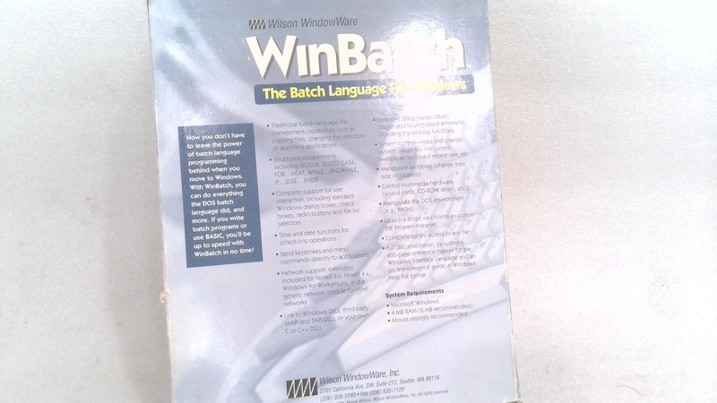 WILSON WINDOWWARE WINBATCH 99A WB+ COMPILER- USER'S GUIDES, REF. MAN., SOFTWARE gallery