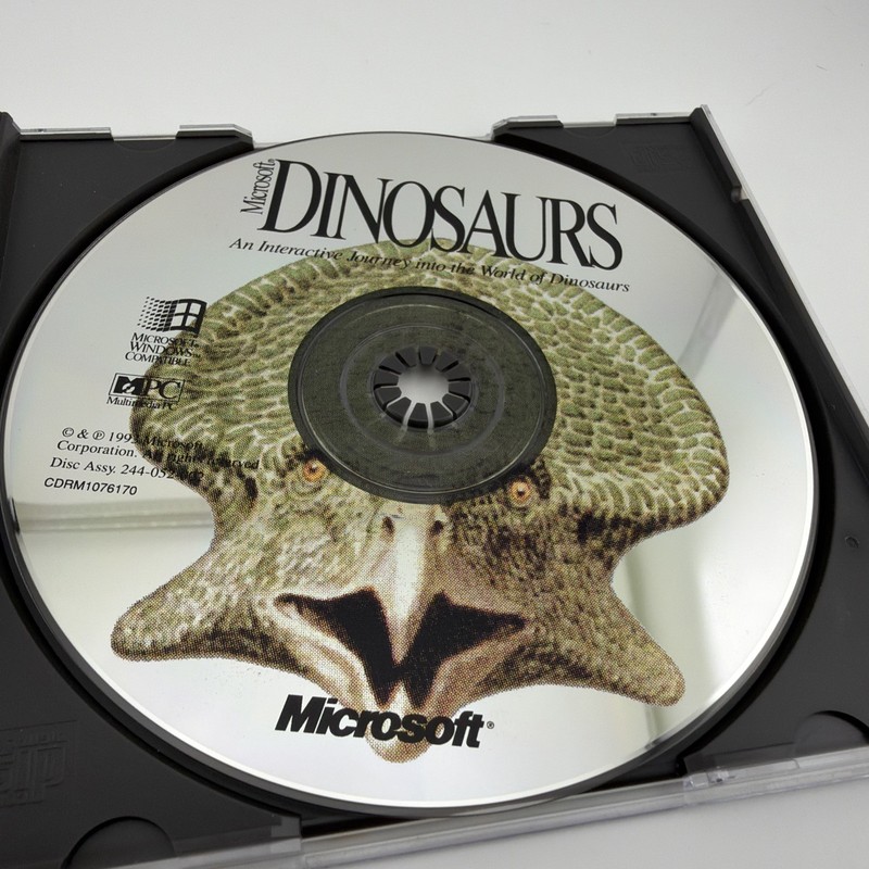 Vtg Microsoft Dinosaurs CD-ROM for Windows PC 1993 Prehistoric Learning Software gallery