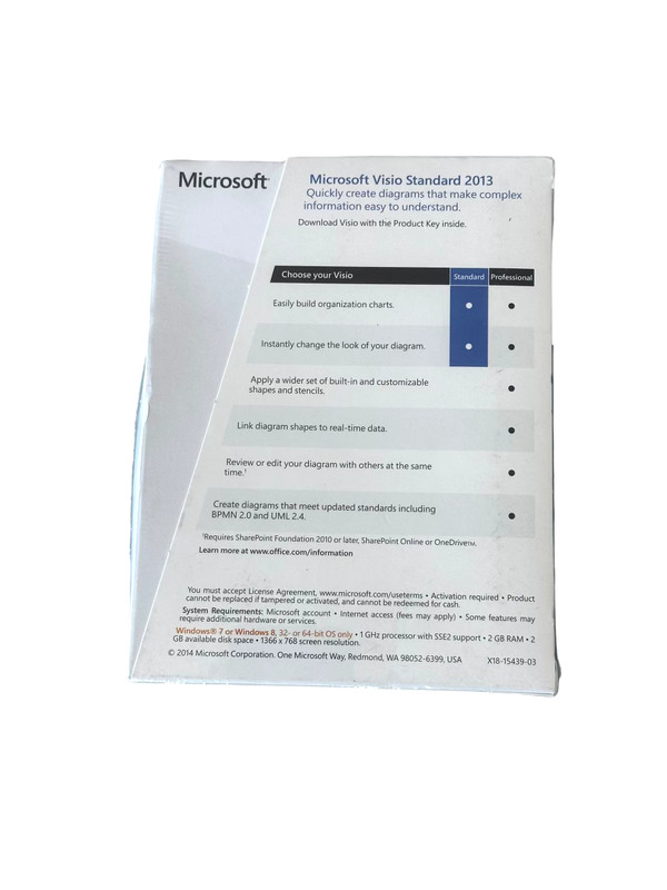 Microsoft Visio Standard 2013 SKU D86-04736 with Product Key Card New Sealed gallery