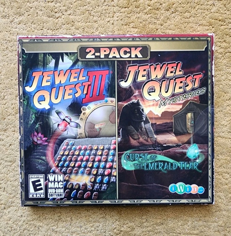 Jewel Quest III 3 & Jewel Quest Mysteries 2-Pack PC MAC DVD Color Gem Match Game