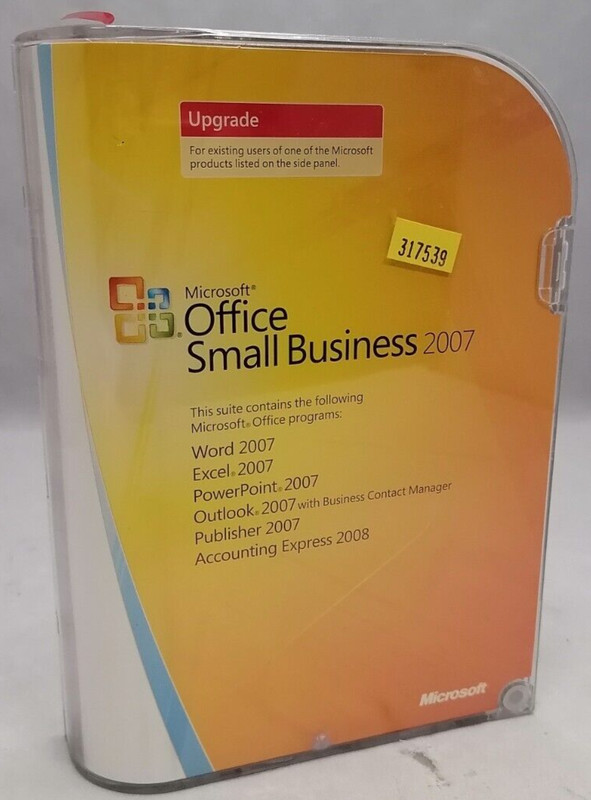 Microsoft Office Small Business 2007 Upgrade Install Media