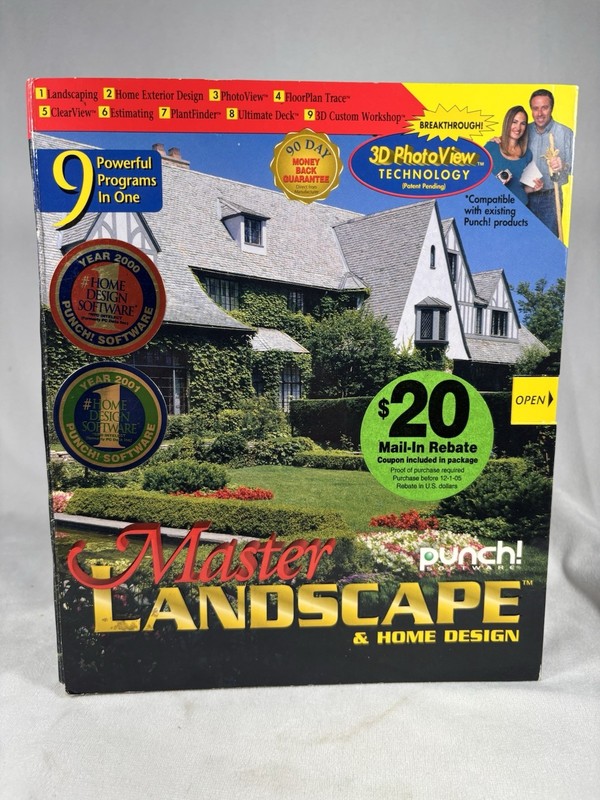Punch! Software Master Landscape & Home Design Windows 95 98 2000 New!