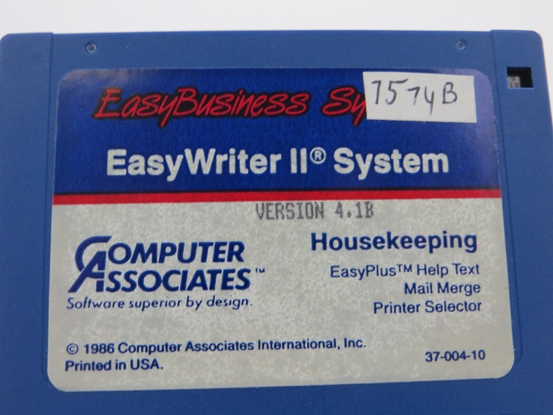 3.5" Floppy Disk EasyWriter II System Version 4.1B vintage computer software gallery
