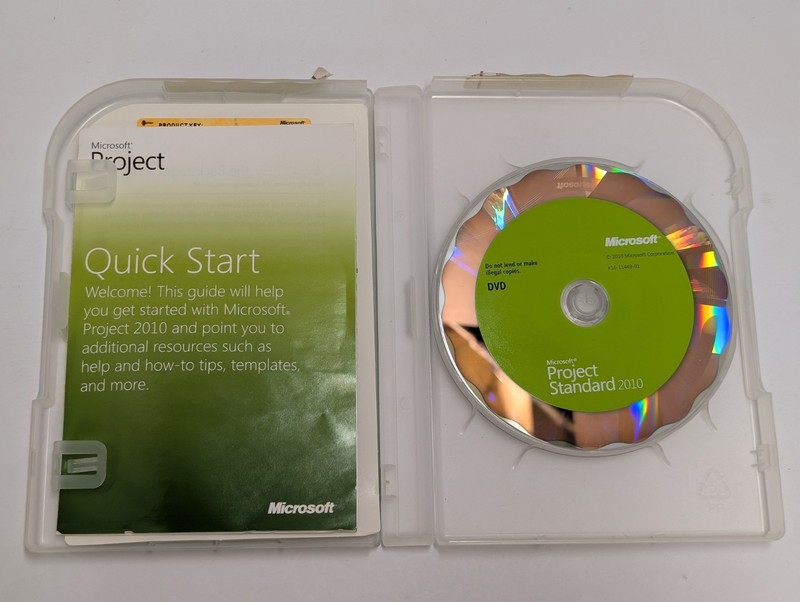 Microsoft Project Standard 2010 Used Product Key Code Disc DVD Original Package gallery