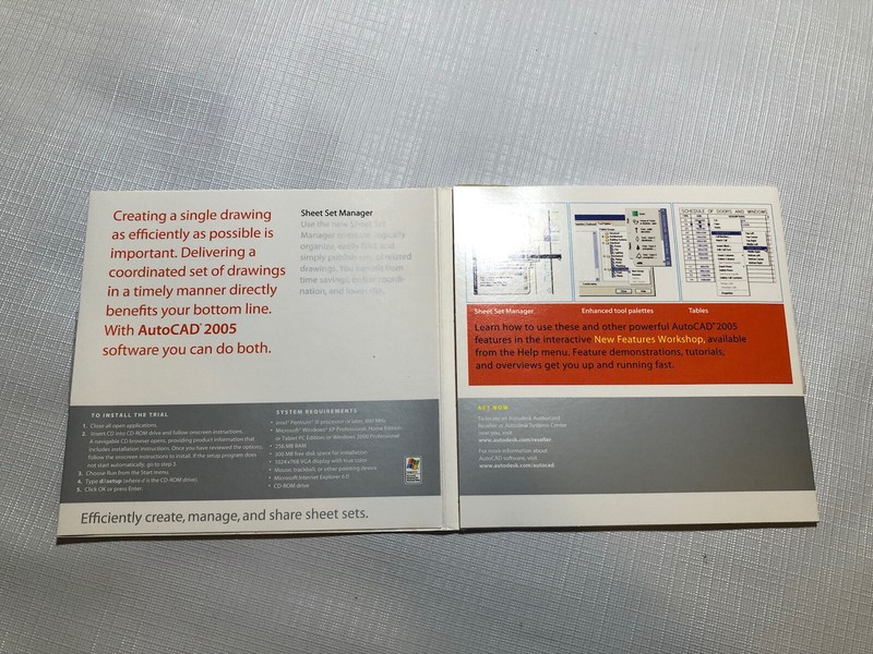 AS IS UNTESTED AutoDesk AutoCAD 2005 Trial Windows XP/2000 Software Disc Sleeve gallery