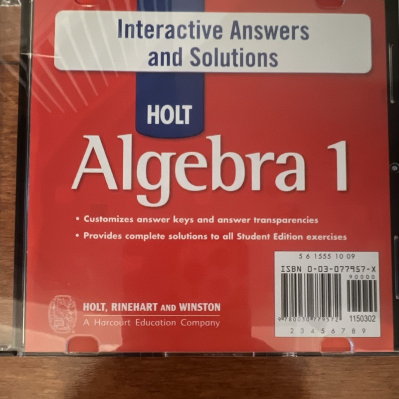 HOLT Rinehart and Winston Algebra 1 Answers CD Mac/Windows