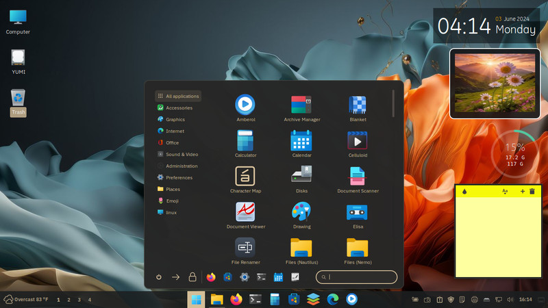 Linux Mint 22 pre-installed on 2.5" 160GB Hard Drive (Windows 11 theme) (2)