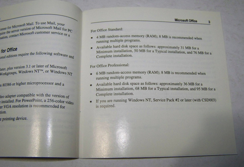 Microsoft Office Professional Version 4.3 - circa 1994 - vintage gallery