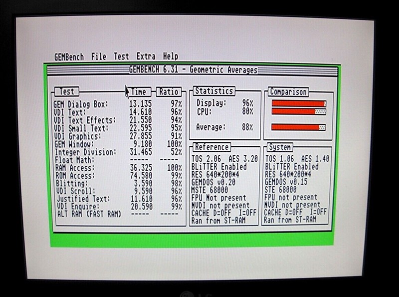 GEM BENCH 6.31 software floppy disk utility for ATARI ST STF STE TT / FALCON gallery