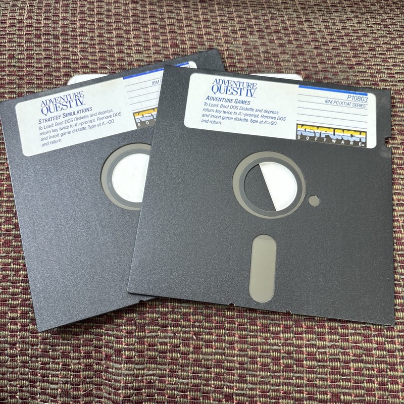 Adventure Quest IV Adventure Games Strategy Simulations for IBM 5.25 Media