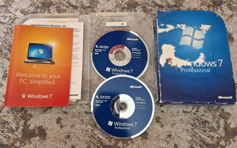 Windows 7 Professional 64-Bit & 32-Bit DVD Upgrade Product Key Status Unknown