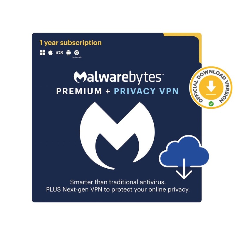 Malwarebytes Premium Plus 2026 | 1 Year 2 Devices | Antivirus | Download