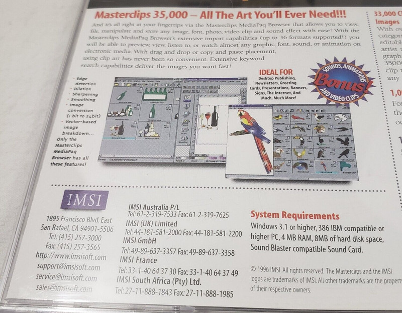 PC Masterclips 35000 Premium Image Collection Software- 2 CDs +CATALOG 1996 gallery