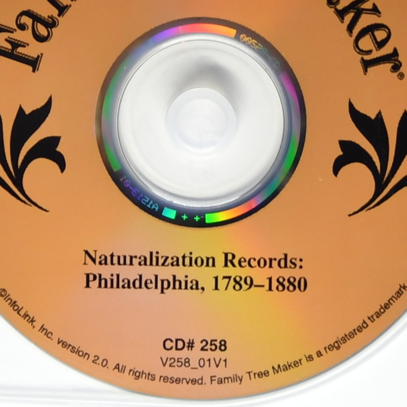 Broderbund Family Tree Maker Data CD # 258 Naturalization Records Philadelphia gallery