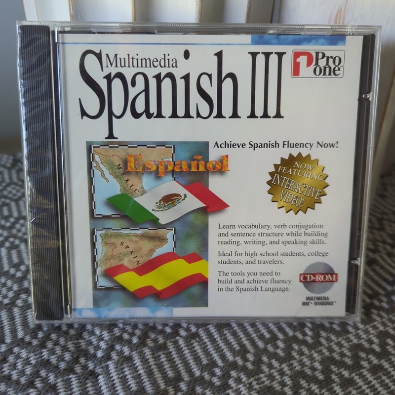 Multimedia Spanish III Achieve Spanish Fluency Now! Pro One PC CD Rom New/Sealed