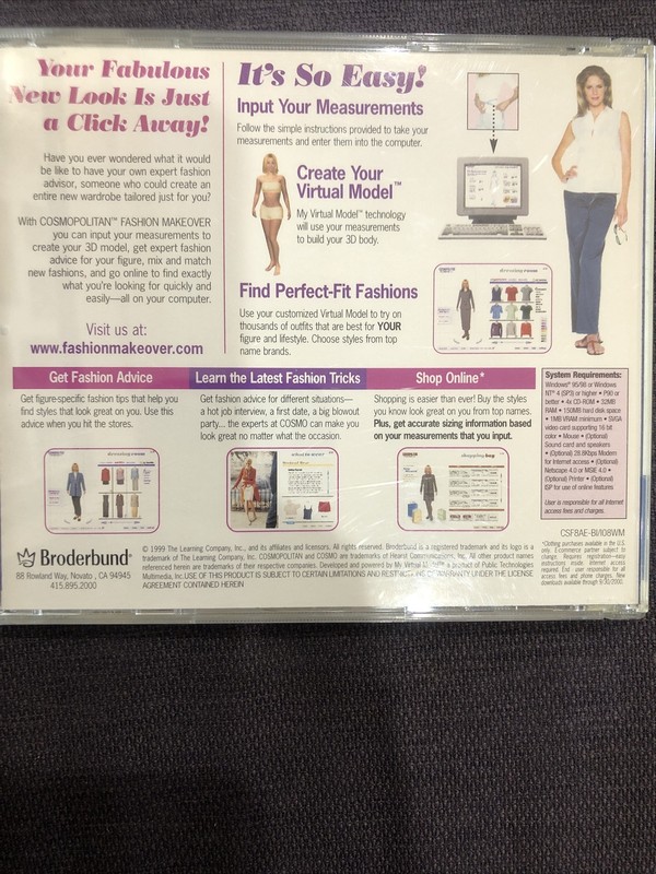 Pre Owned Cosmopolitan Virtual Makeover PC (Win/Mac CD-ROM 1998) Kids Children gallery