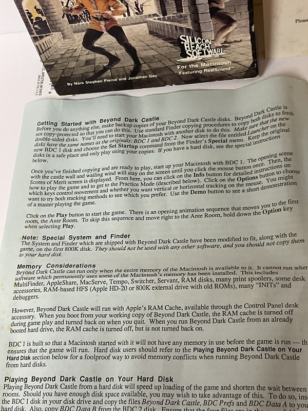 Vintage Macintosh Computer RPG Silicon Beach Software Beyond Dark Castle gallery