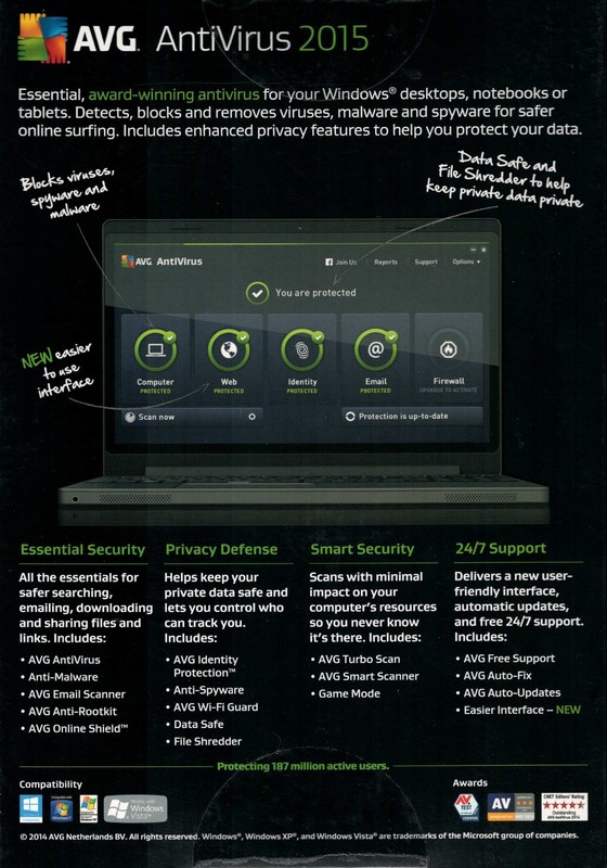 AVG Antivirus 2015 | 3 PC & 2 Year Protection | Product Key Card gallery