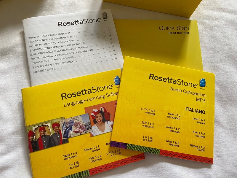 Rosetta Stone Italiano Level 1 & 2 Language CD Discs Set w/Headphones - Italian gallery