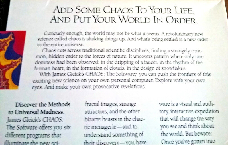 Chaos The Making of a New Science James Gleick Software Program 3.5" 5.25" Disks gallery