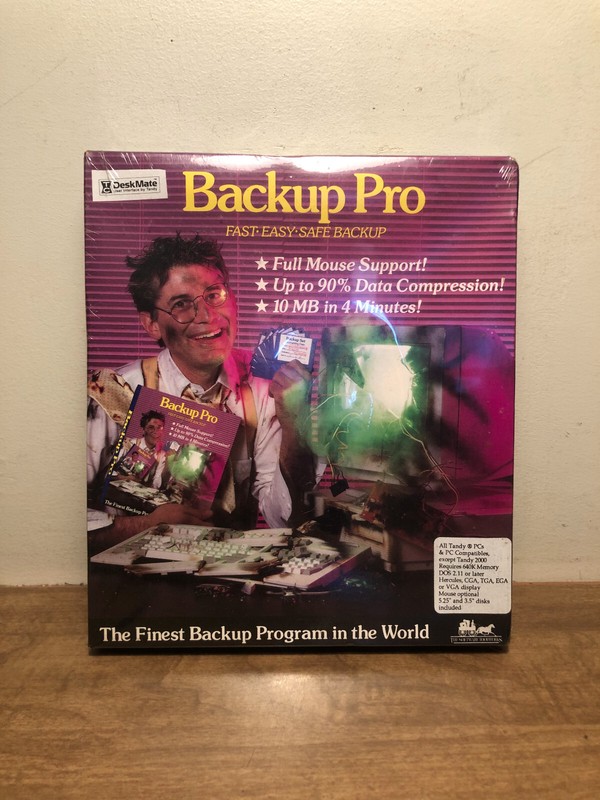 Vintage 1989 Tandy DeskMate Backup Pro on 5 1/4 Floppy Disc & 3.5 Software New