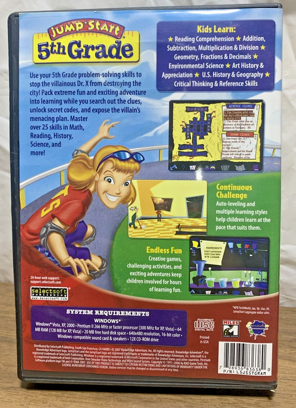 Jump Start Advanced - 5th Grade & 6th Grade ~ 2007 ~ CD ROM For Windows 2 Discs gallery
