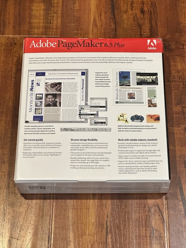 Vintage 1999 Adobe PageMaker 6.5 Plus Upgrade for Mac Macintosh - New & Sealed! gallery
