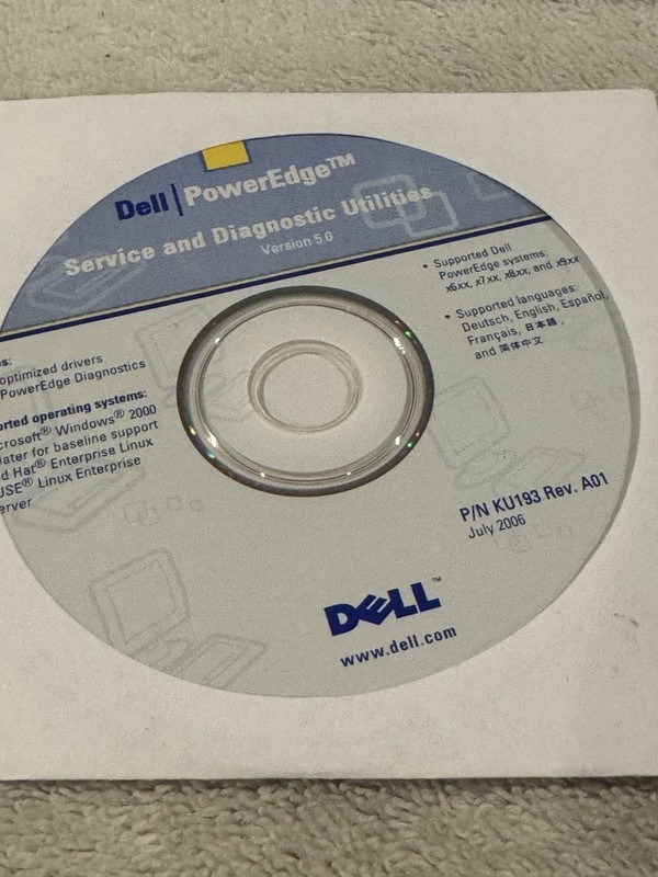 Dell PowerEdge Service & Diagnostic Utilities Version 5.0 – CD ONLY IN VERY GOOD