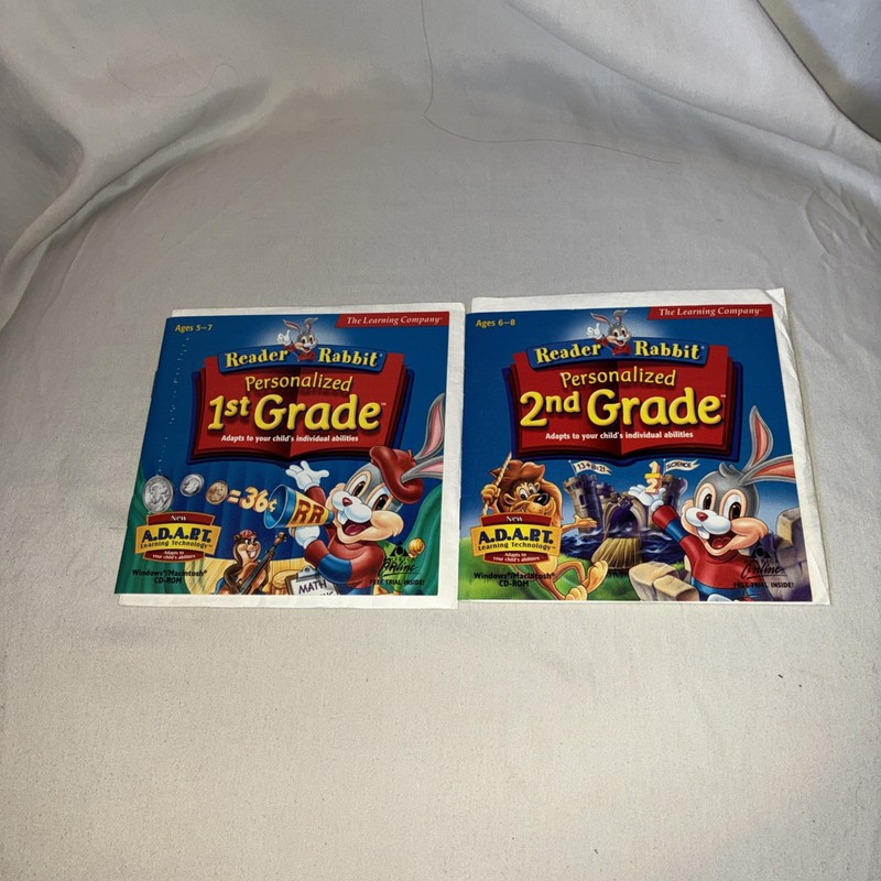 Lot of 2 Reader Rabbit PC CD-ROM The Learning Company – 1st & 2nd Grade