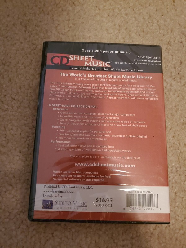 CD Sheet Music Franz Schubert Complete Works For Piano Subito Pub PC And Mac gallery