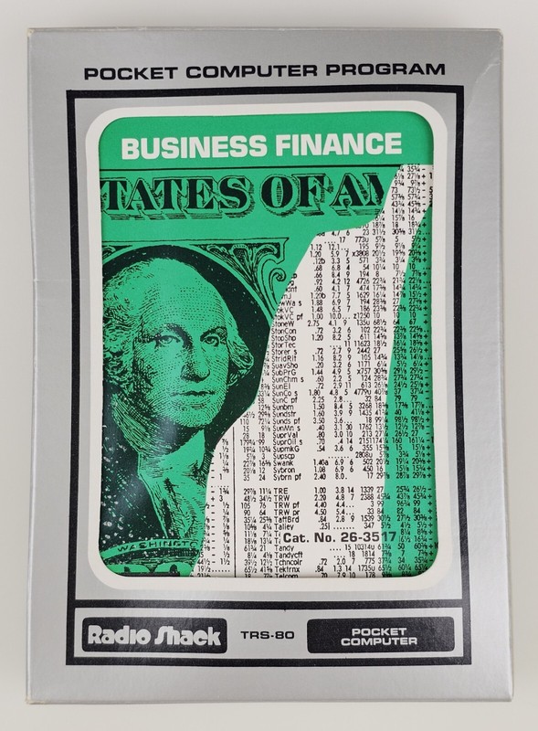 Business Finance Pocket Computer Program Cassette 26-3517 Radio Shack TRS-80
