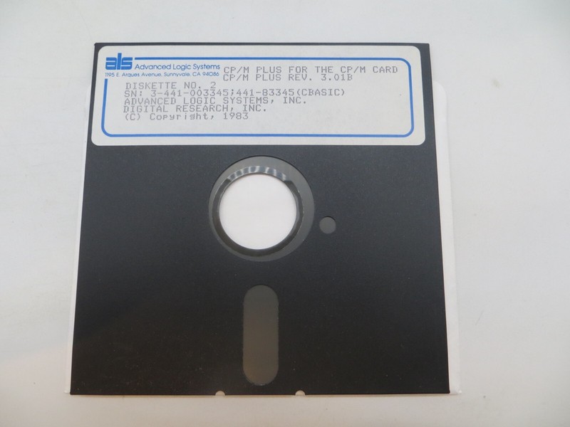 CP/M PLUS REV. 3.01B 5.25" Floppy Disk 1983 Advanced Logic Systems Inc. #4039 gallery