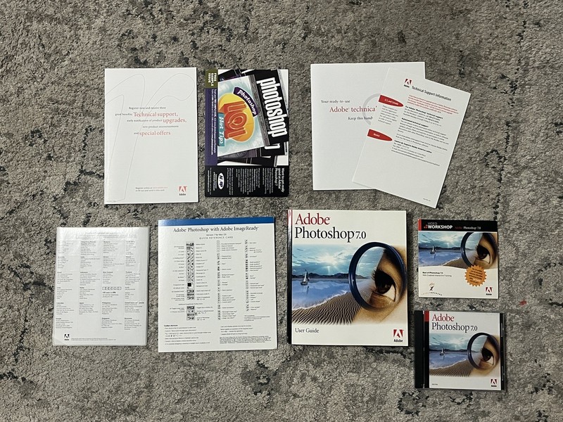 Adobe Photoshop Mac 7.0 Full Version Complete Box Set CD + Manuals Vintage
