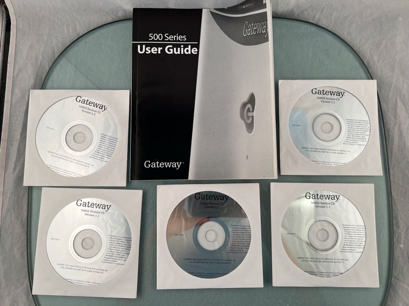 Gateway 508GE Restore Software DIscs 1 though 5 in NM+ condition