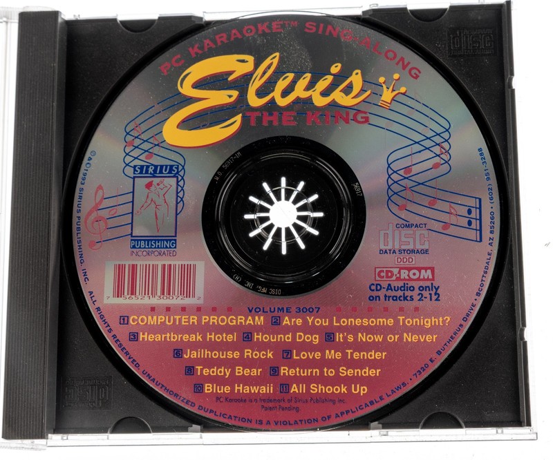 PC CD-Rom Elvis the King Karaoke Sing-Along 1993 Sirius Publishing Volume 3007 gallery